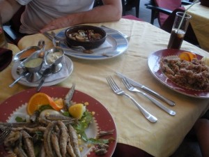 Starters at the Fish Restaurant