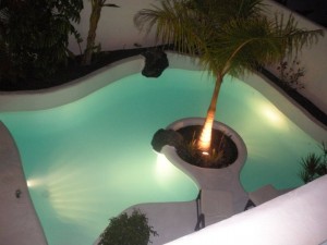 Villa's Pool By Night